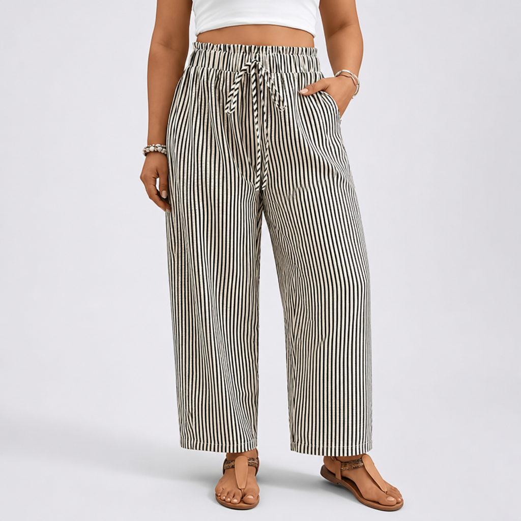 Plus-Size Elastic-Waist Wide-Leg Trousers (1XL–5XL)