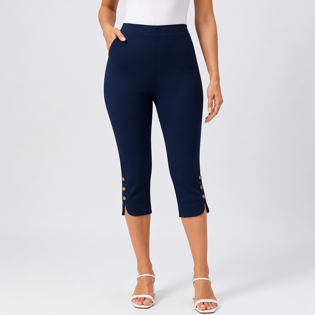 Stretch & Breathable Slim-Fit Capri Pants (Seven-Quarter)
