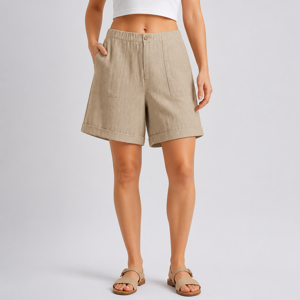 Lightweight Linen High-Waist Wide-Leg Pants