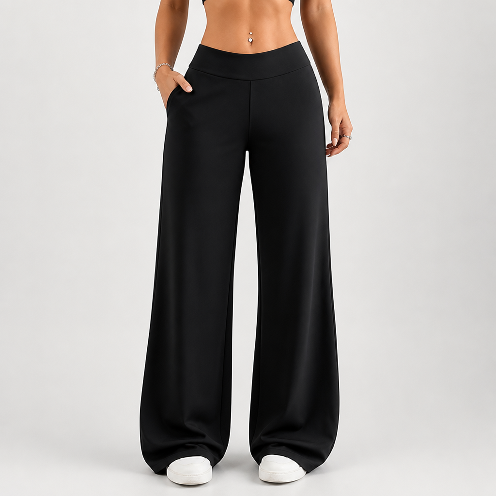 High-Waist Butt-Lift Wide-Leg Yoga Pants