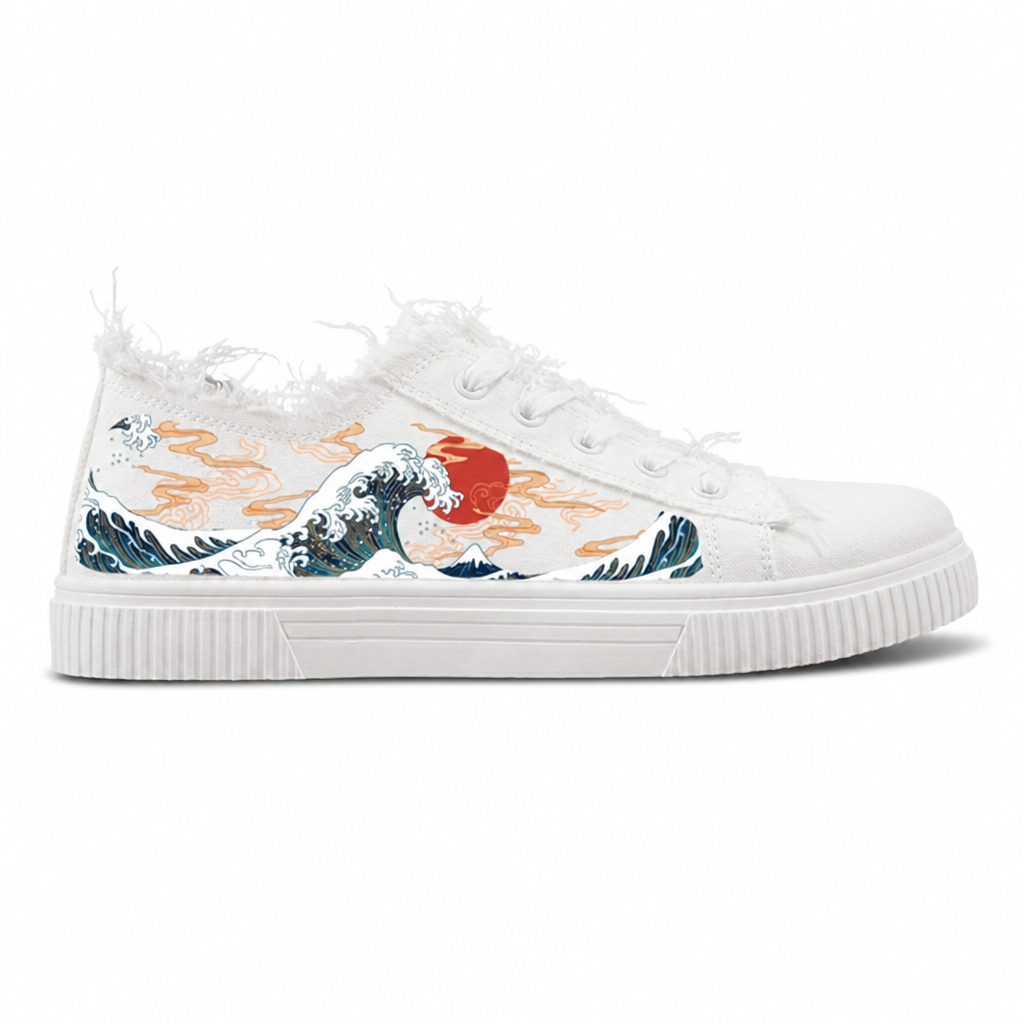 All-Season Lace-Up 2D Print Men's Skate Shoes