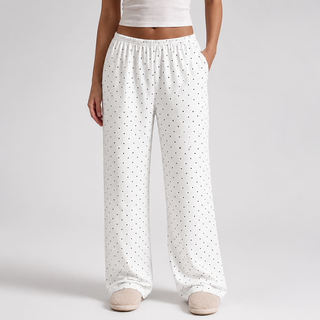 Loose Fit Polka Dot Pants (Plus Sizes 0XL–5XL)
