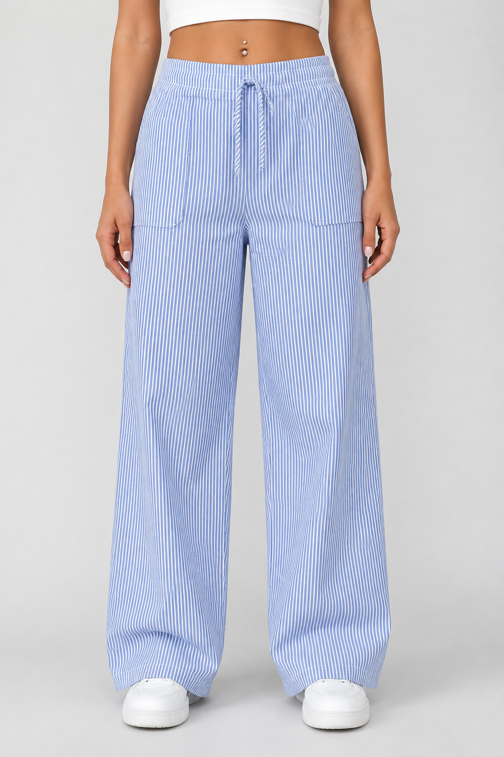 Lightweight Breathable Wide-Leg Pants With Pockets
