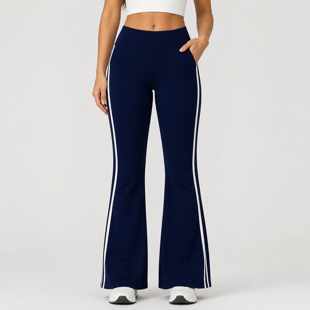 High-Waist Pull-On Slim Flare Pants