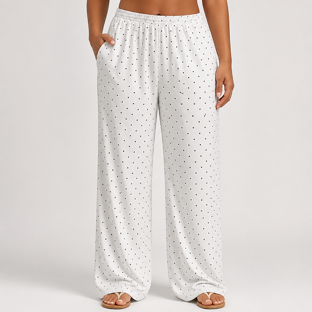 Loose Fit Polka Dot Pants (Plus Sizes 0XL–5XL)