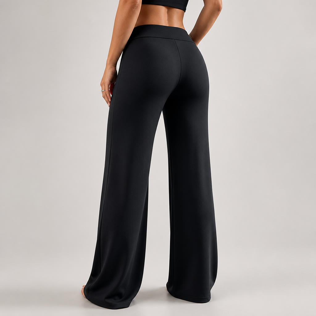 High-Waist Butt-Lift Wide-Leg Yoga Pants