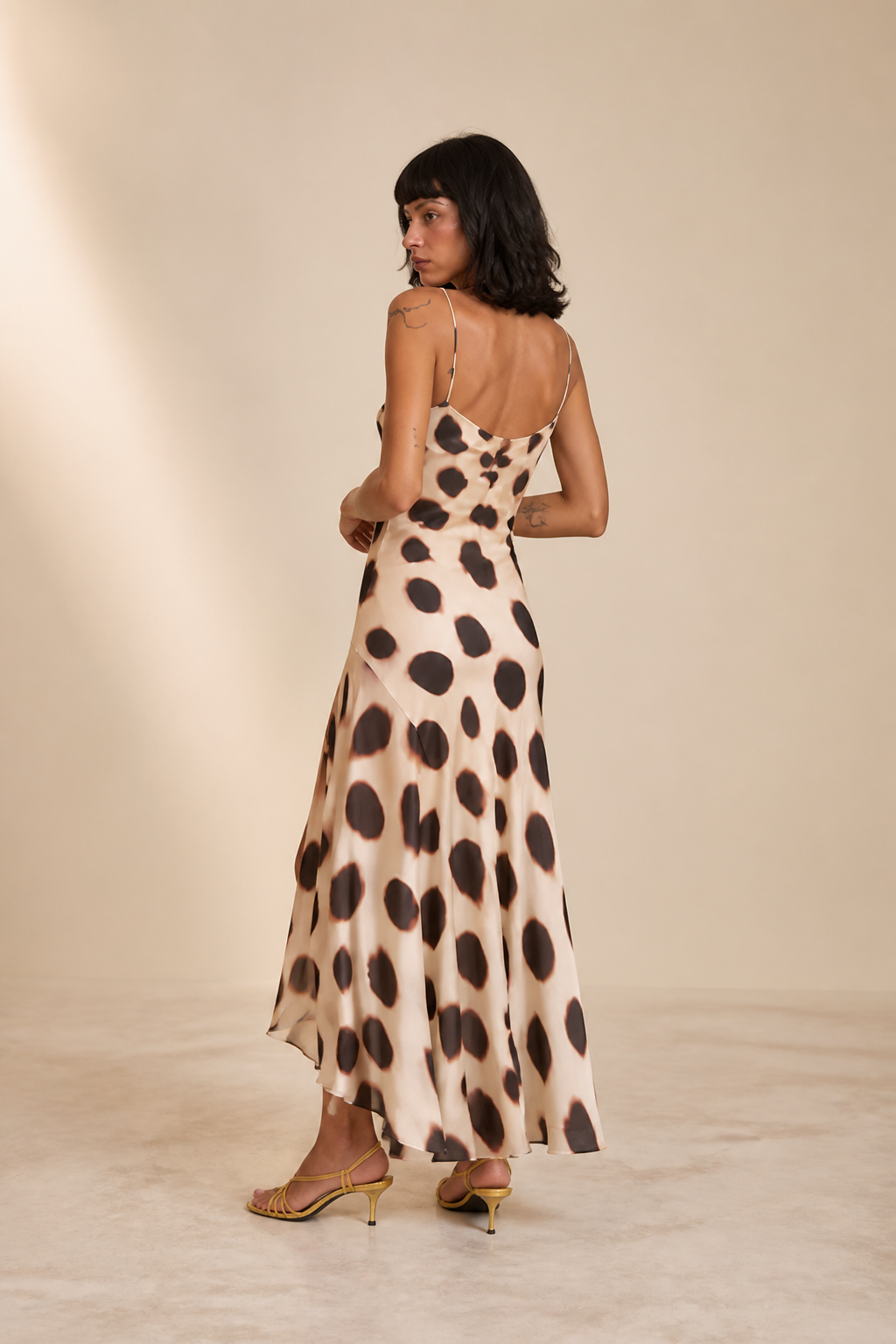 Lightweight Adjustable Ruched Animal Print Slip Dress