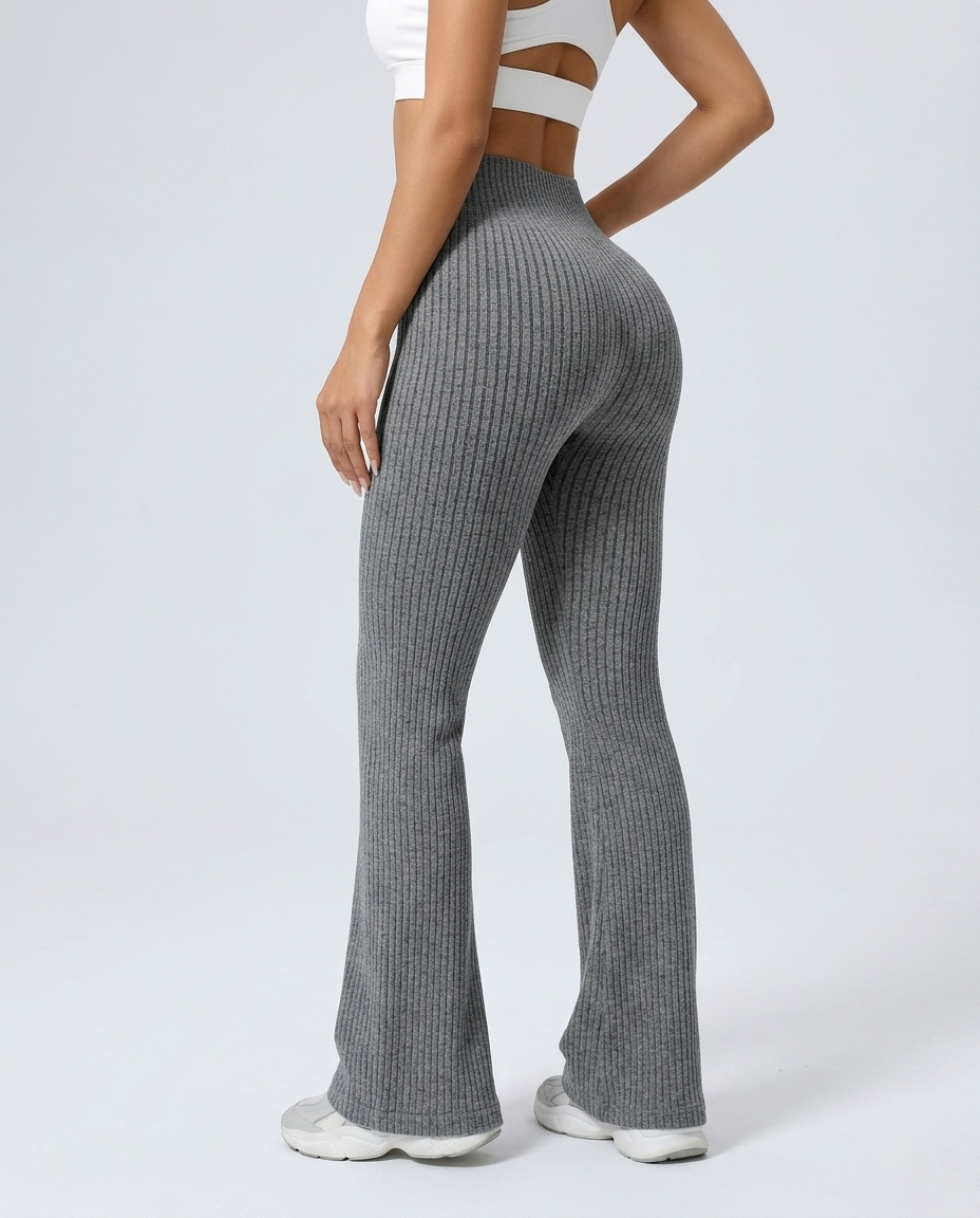 Seamless Nylon High-Waist Bell-Bottom Pants