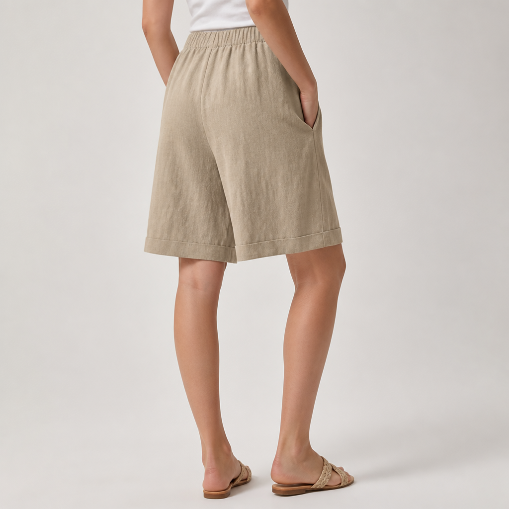 Lightweight Linen High-Waist Wide-Leg Pants