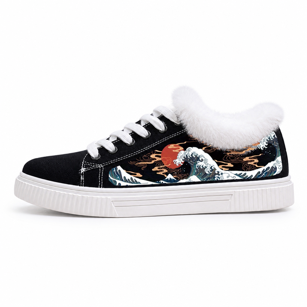 All-Season Lace-Up 2D Print Men's Skate Shoes