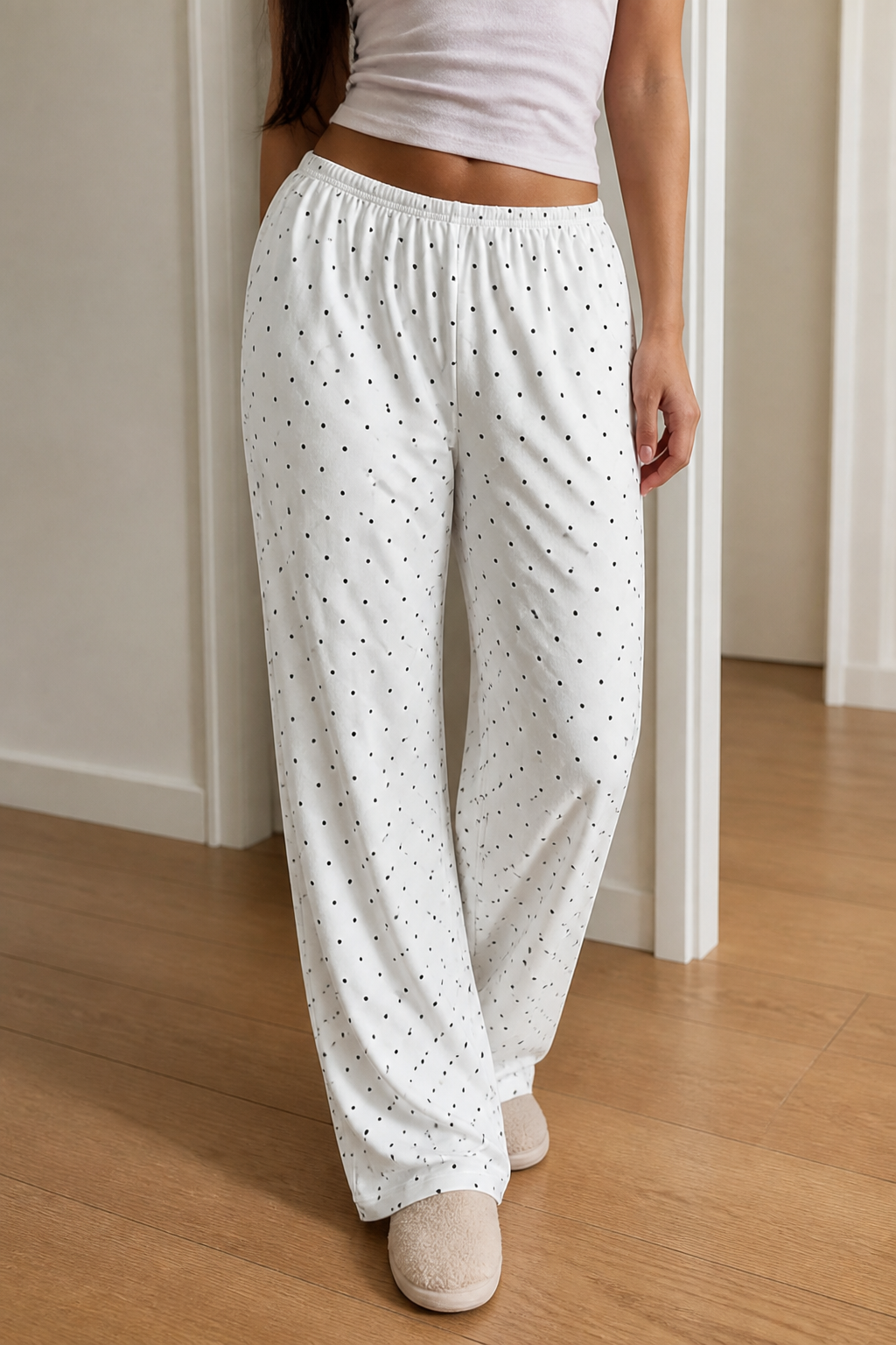 Loose Fit Polka Dot Pants (Plus Sizes 0XL–5XL)