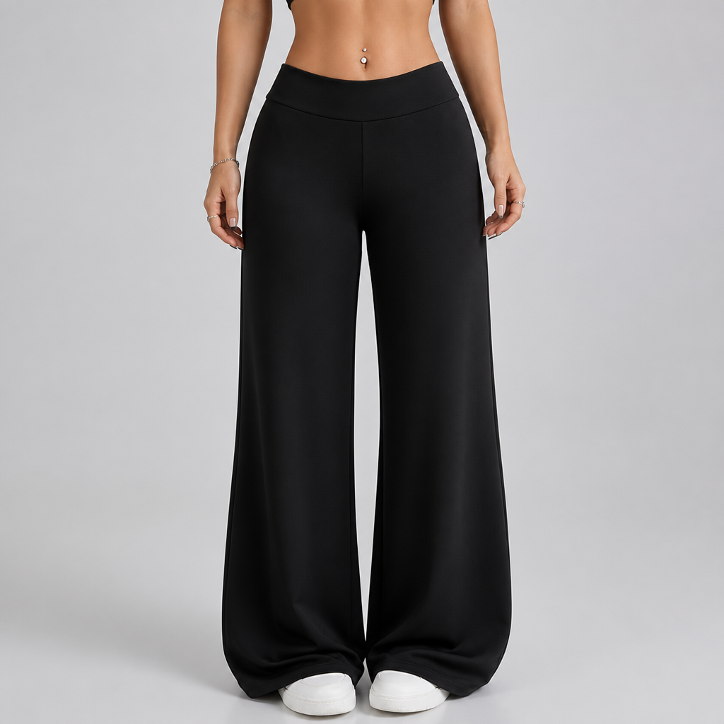 High-Waist Butt-Lift Wide-Leg Yoga Pants