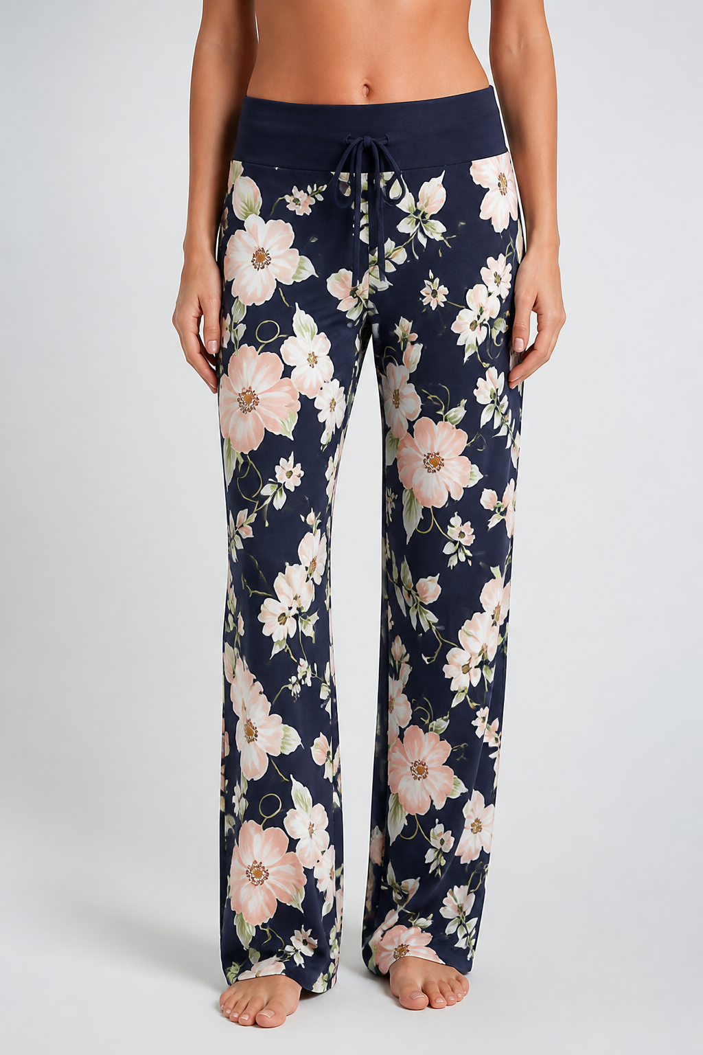 Loose Fit Adjustable Drawstring Printed Pants