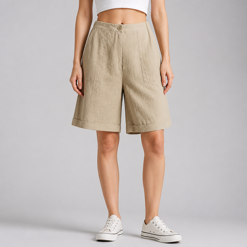Lightweight Linen High-Waist Wide-Leg Pants