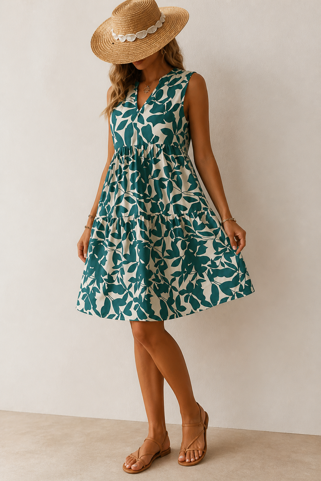 Lightweight & Breathable Boho V-Neck Mini Dress