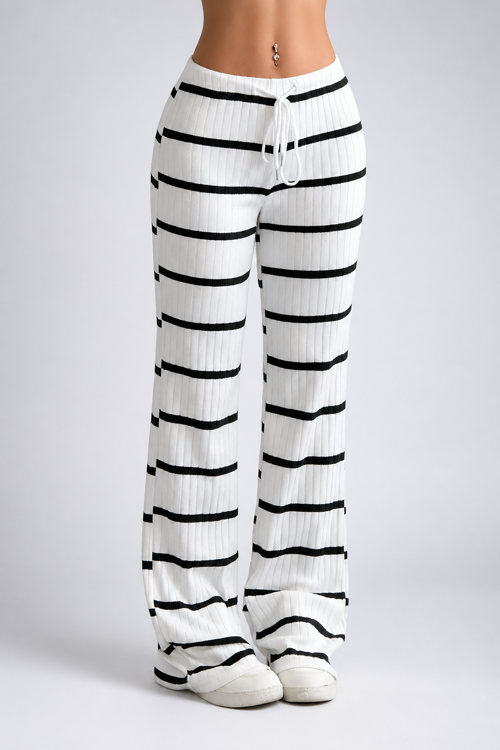 Skin-Friendly Breathable Color-Block Women's Straight-Leg Pants