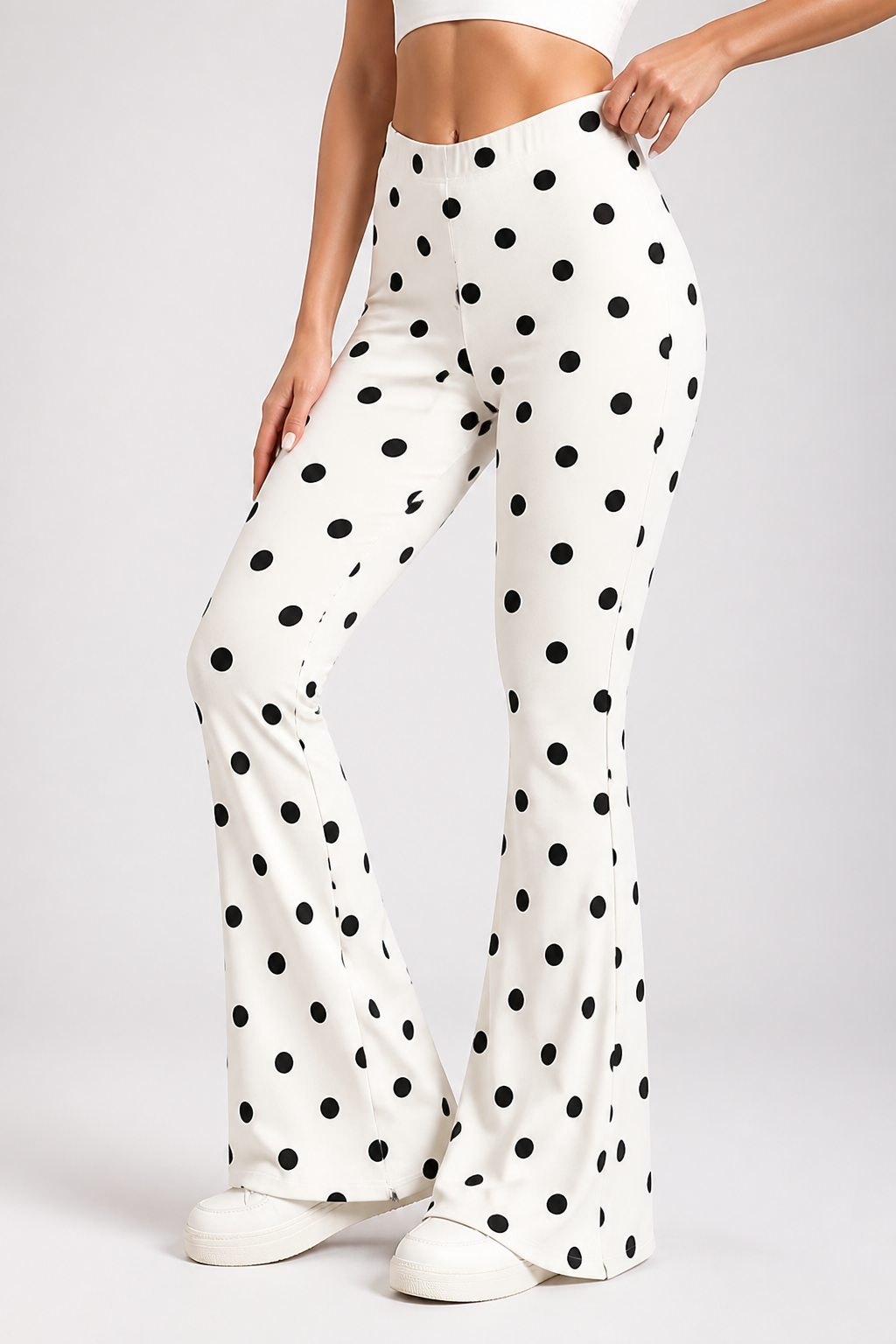 Lightweight Stretch High-Waisted Flared Pants