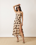 Lightweight Adjustable Ruched Animal Print Slip Dress