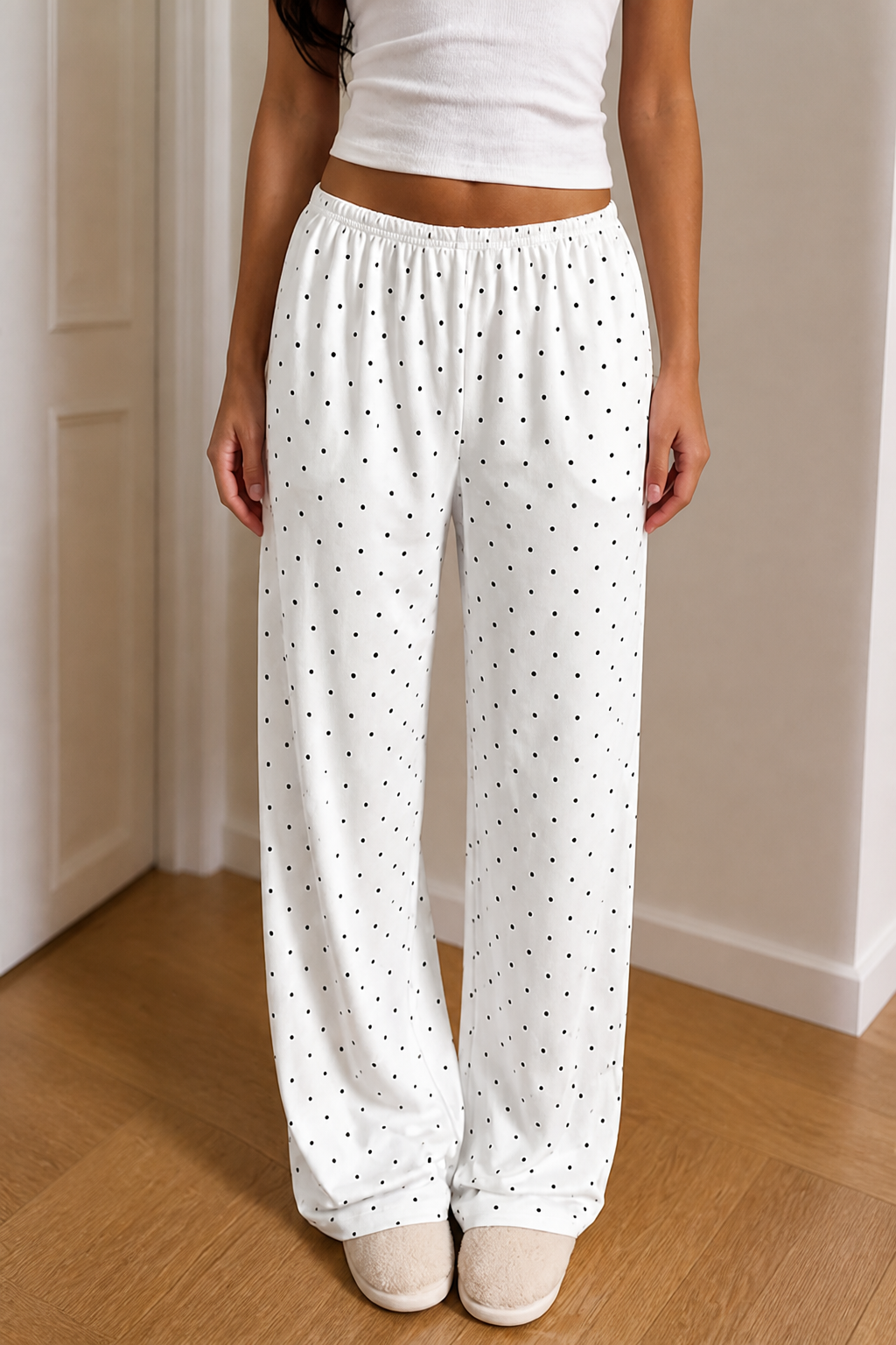 Loose Fit Polka Dot Pants (Plus Sizes 0XL–5XL)