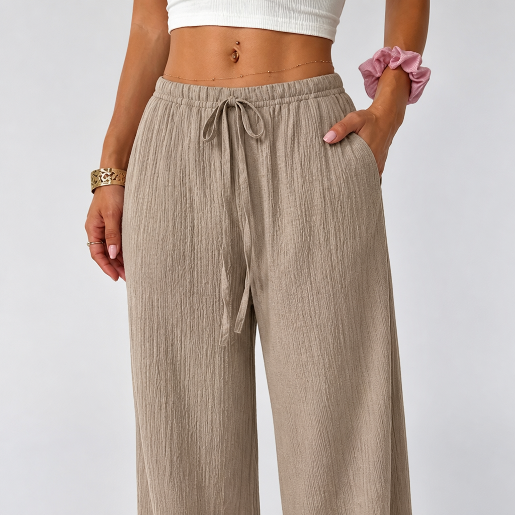 Soft & Breathable Drawstring Waist Casual Pants