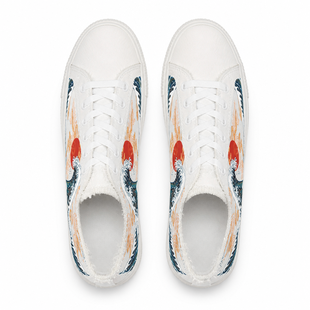 All-Season Lace-Up 2D Print Men's Skate Shoes