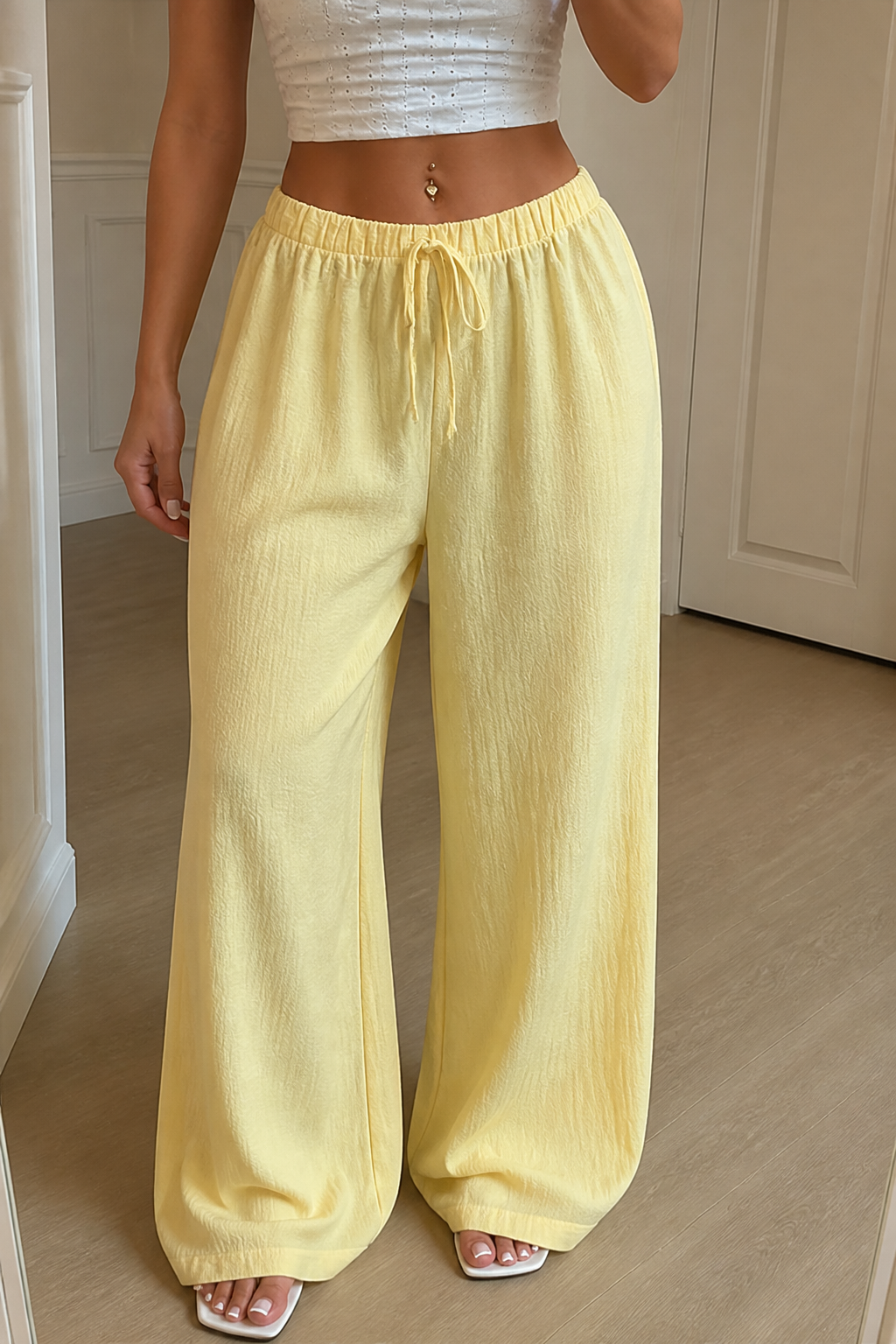 Breathable Lightweight Wide-Leg Pants