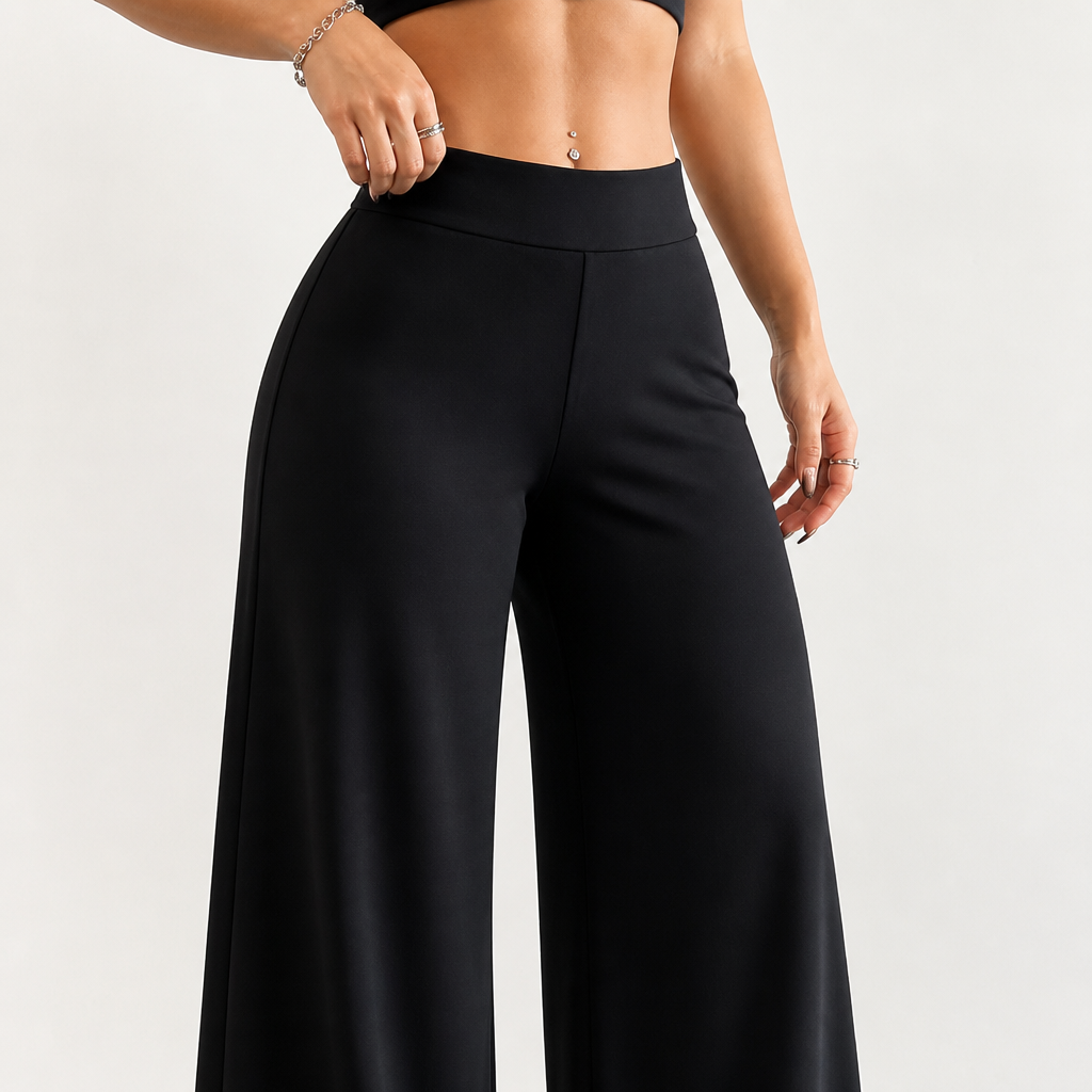 High-Waist Butt-Lift Wide-Leg Yoga Pants