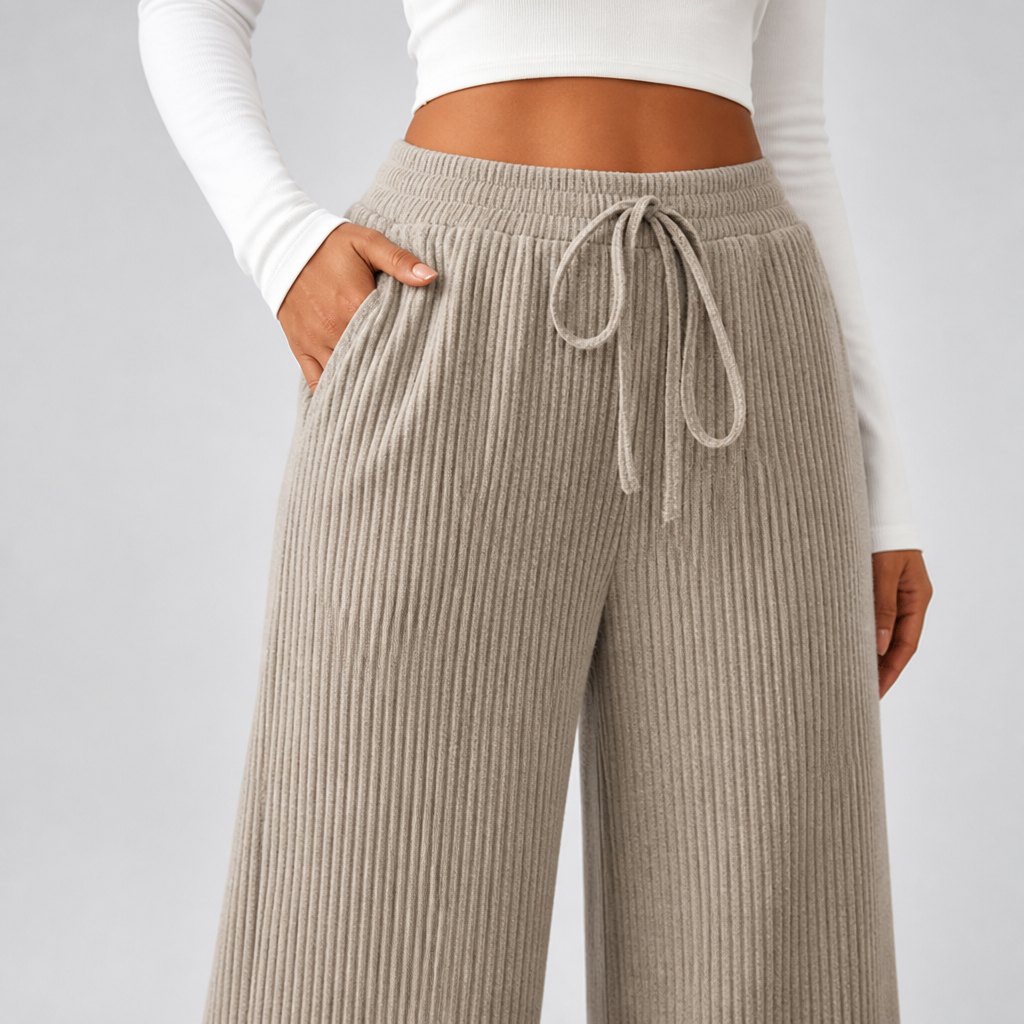 Elastic Waistband & Stretch Wide-Leg Pants (3-Pack)