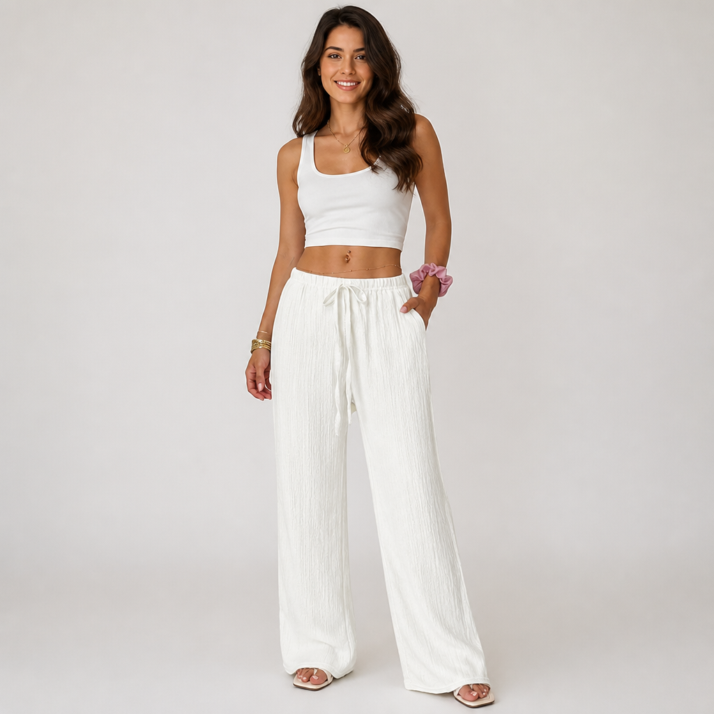 Soft & Breathable Drawstring Waist Casual Pants