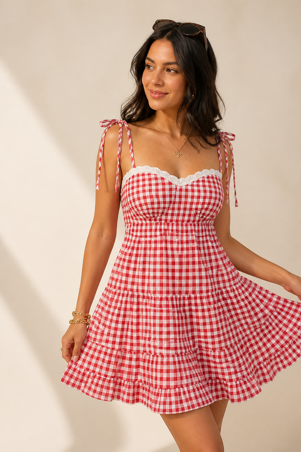 French Vintage Lace Spaghetti Strap Dress