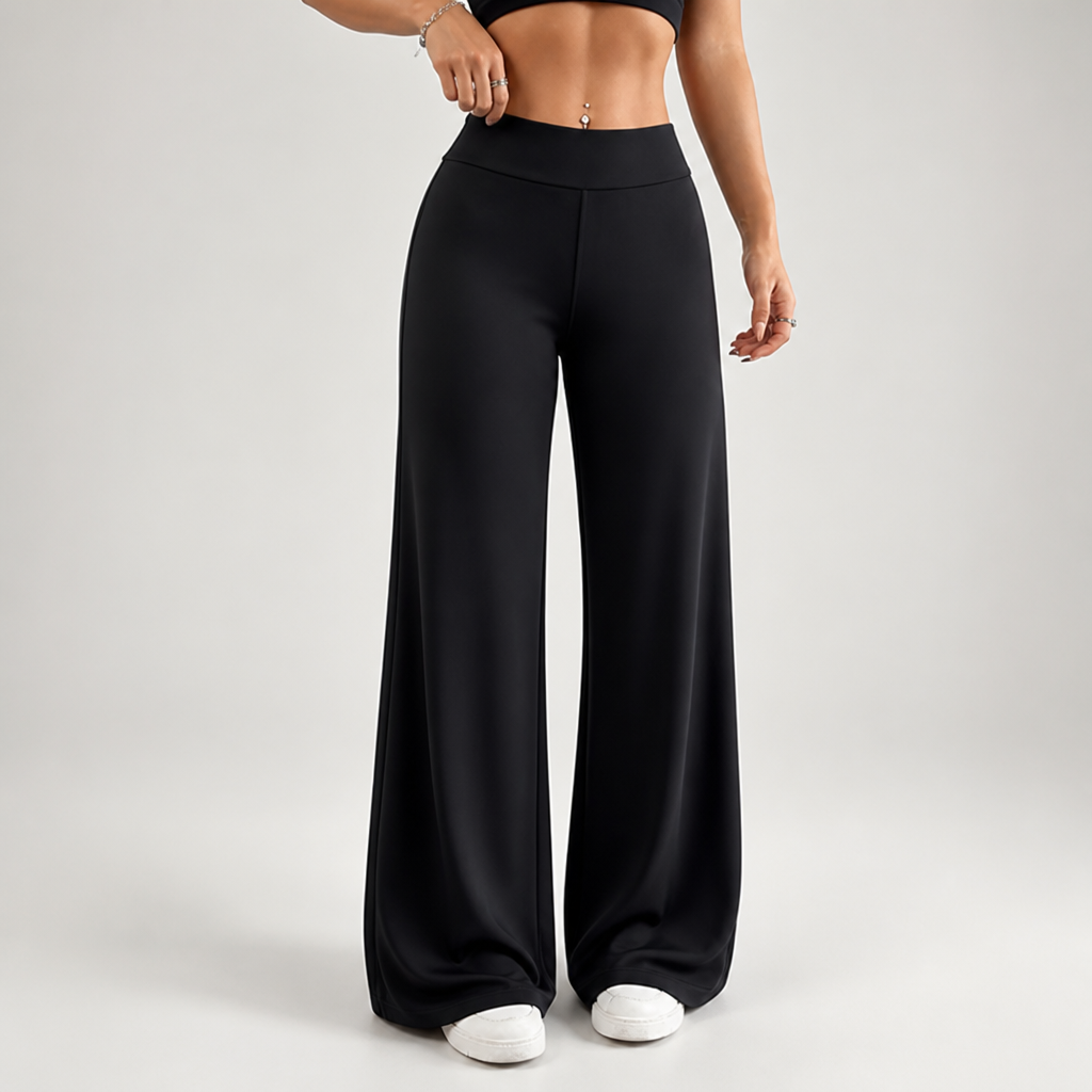 High-Waist Butt-Lift Wide-Leg Yoga Pants