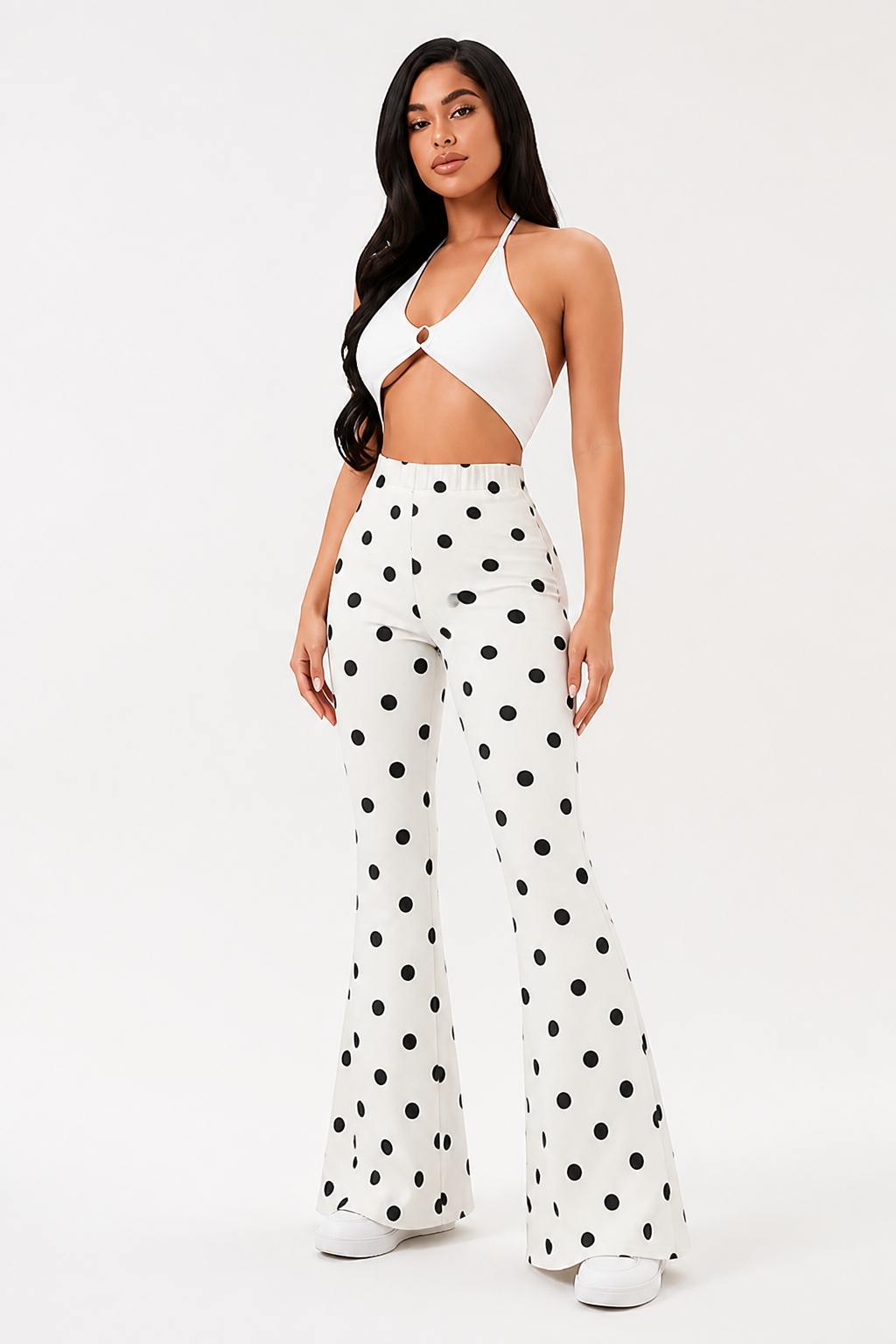 Lightweight Stretch High-Waisted Flared Pants