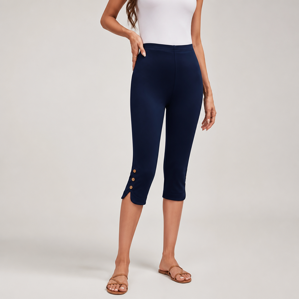 Stretch & Breathable Slim-Fit Capri Pants (Seven-Quarter)