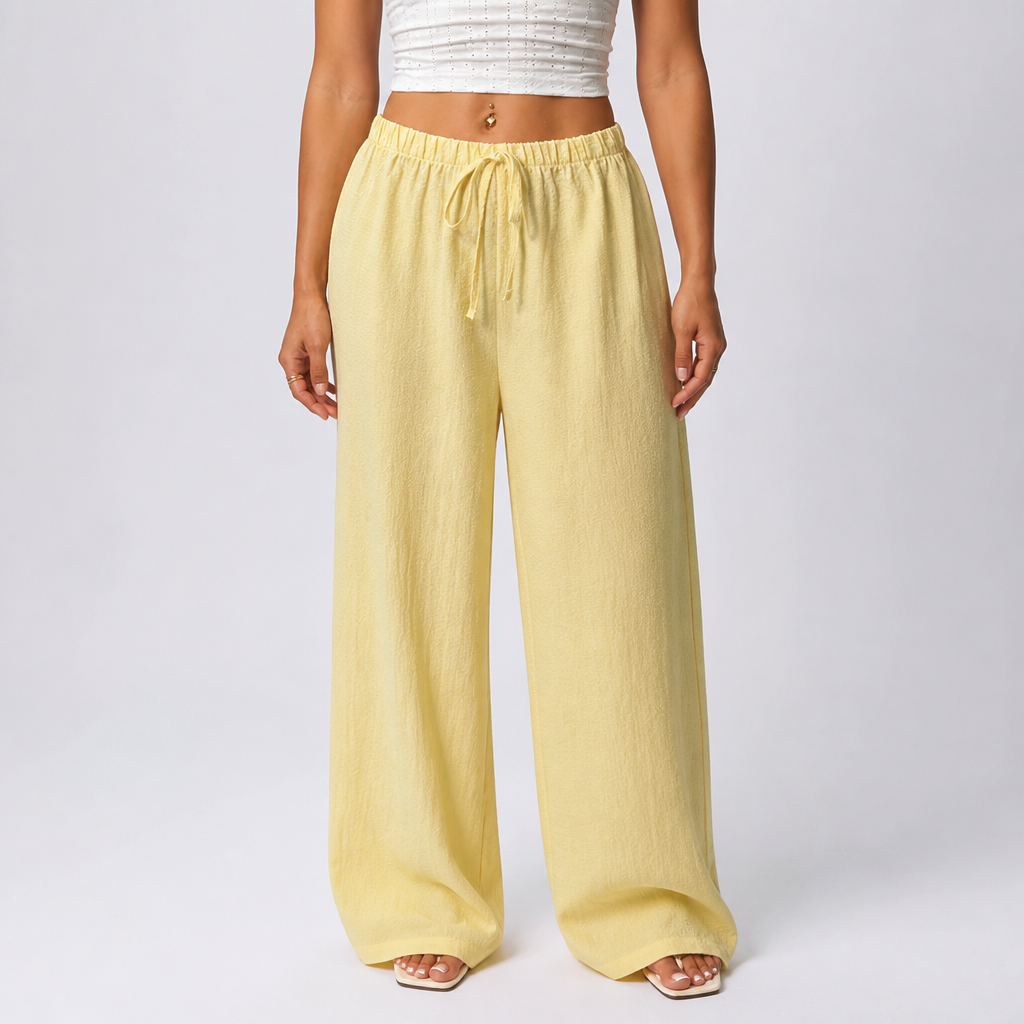 Breathable Lightweight Wide-Leg Pants