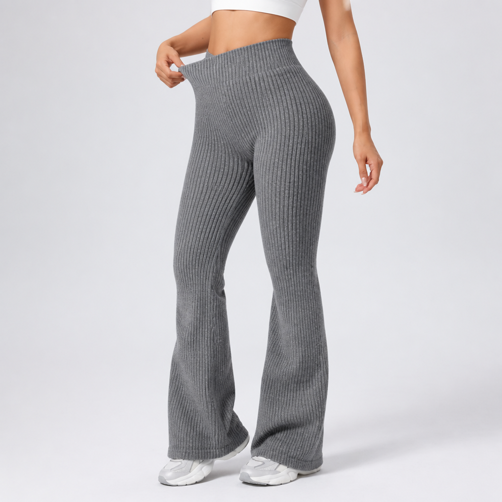 Seamless Nylon High-Waist Bell-Bottom Pants
