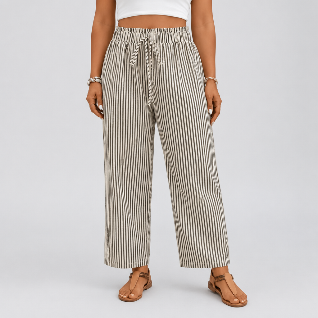 Plus-Size Elastic-Waist Wide-Leg Trousers (1XL–5XL)