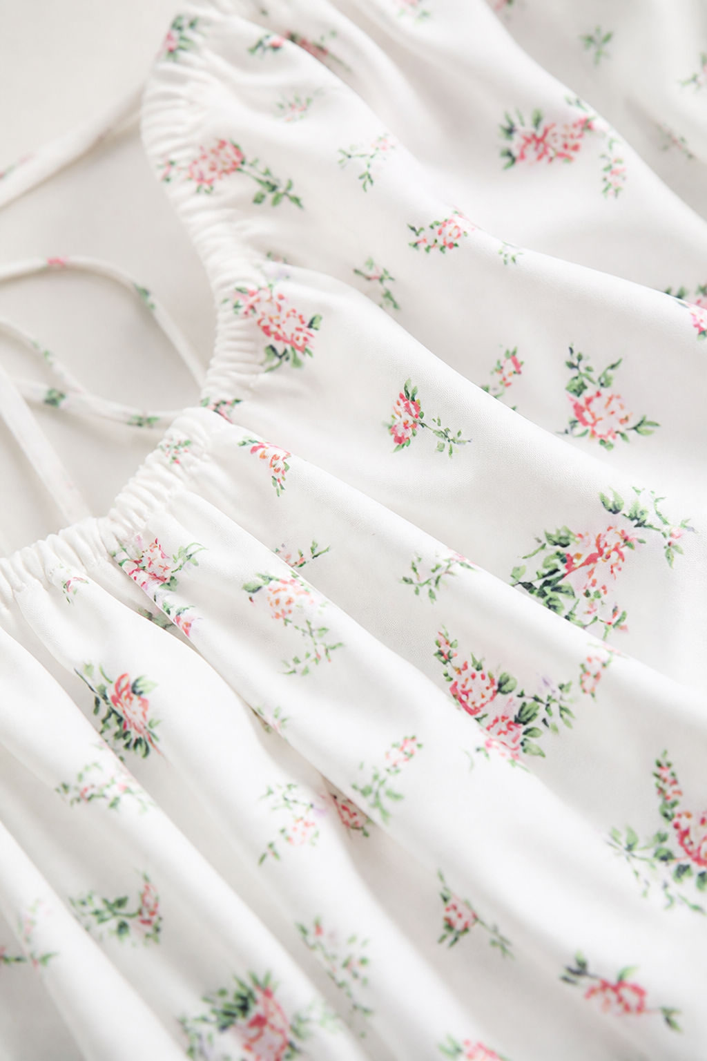 Waist-Cinching Floral Square-Neck Dress