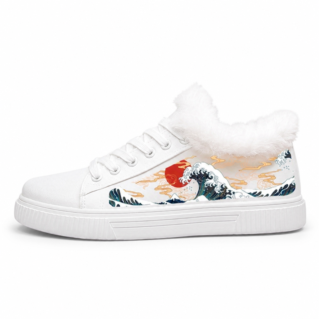 All-Season Lace-Up 2D Print Men's Skate Shoes