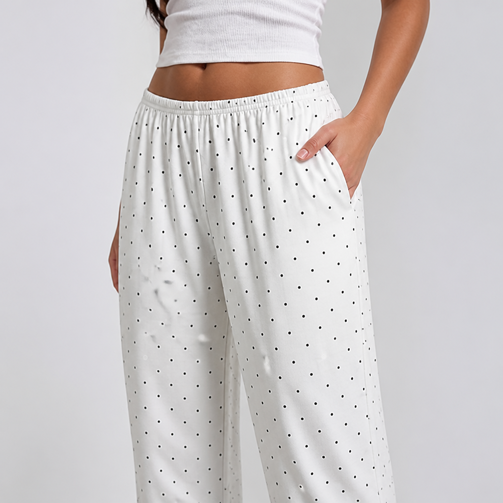 Loose Fit Polka Dot Pants (Plus Sizes 0XL–5XL)