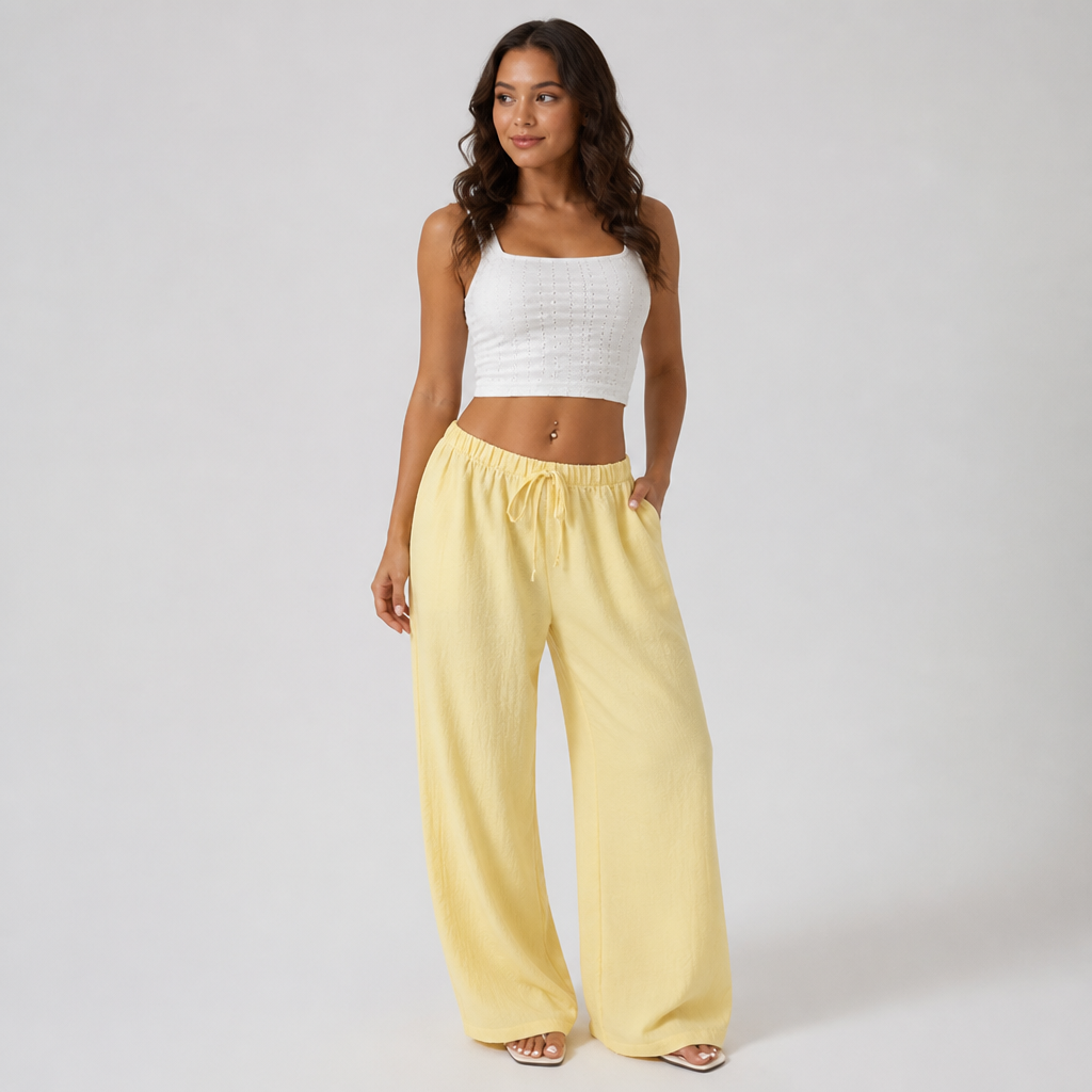 Breathable Lightweight Wide-Leg Pants