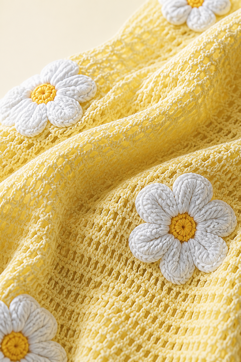 Lightweight Hollow-Out 3D Floral Crochet Dress