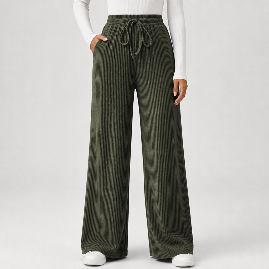 Elastic Waistband & Stretch Wide-Leg Pants (3-Pack)