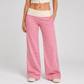 Retro Striped Low-Rise Wide-Leg Pants