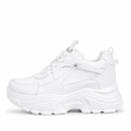 Built-In Height All-White Platform Sneakers
