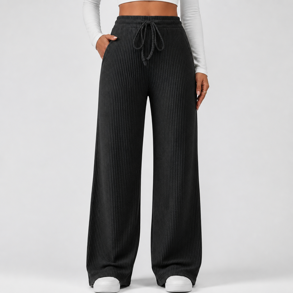Elastic Waistband & Stretch Wide-Leg Pants (3-Pack)