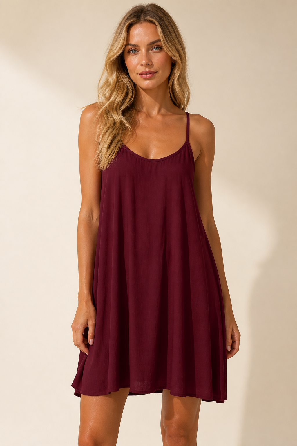 Breathable Backless Spaghetti-Strap Slip Dress