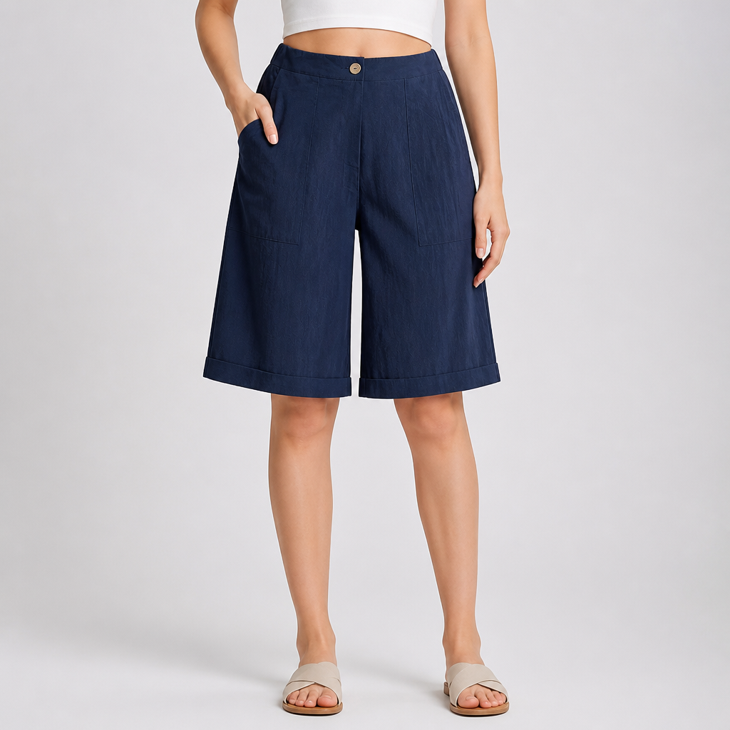Lightweight Linen High-Waist Wide-Leg Pants