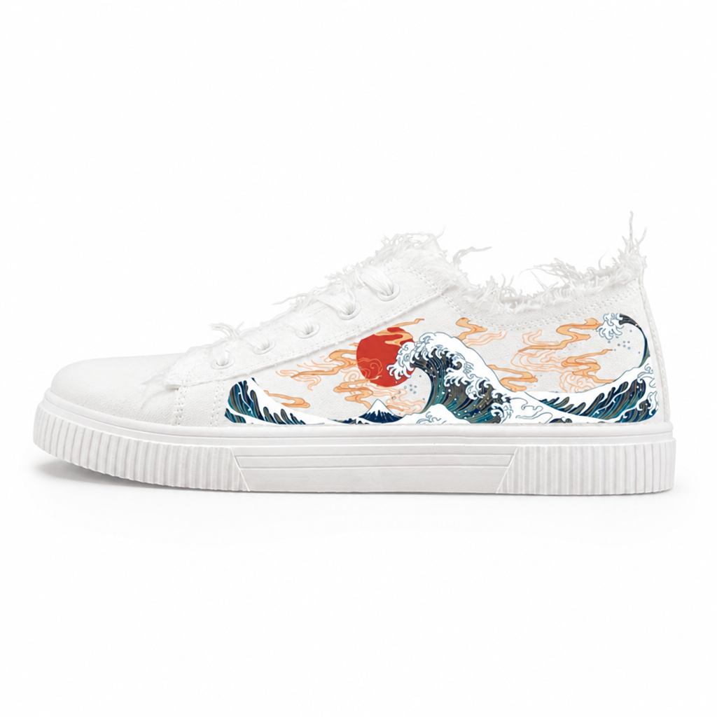 All-Season Lace-Up 2D Print Men's Skate Shoes