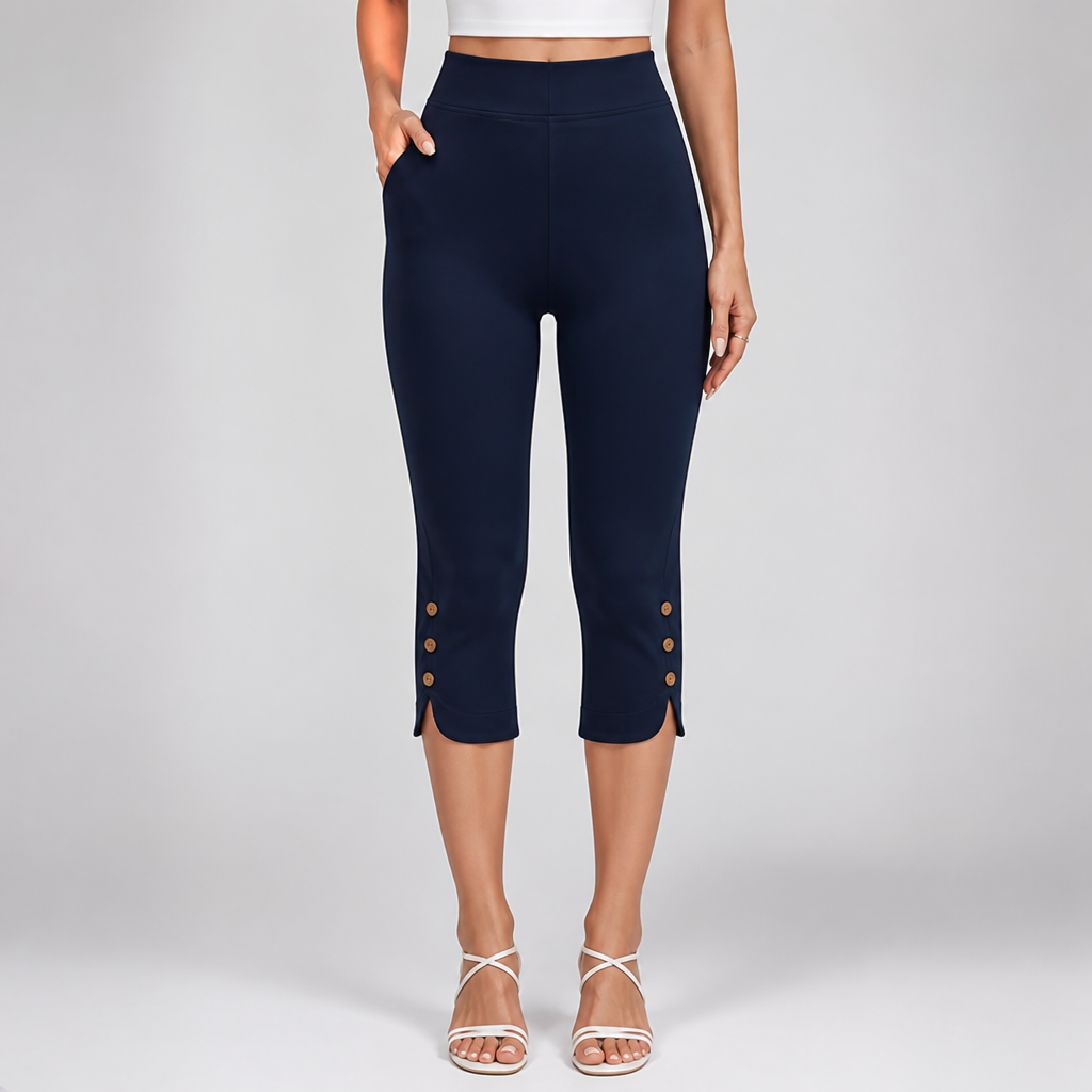 Stretch & Breathable Slim-Fit Capri Pants (Seven-Quarter)