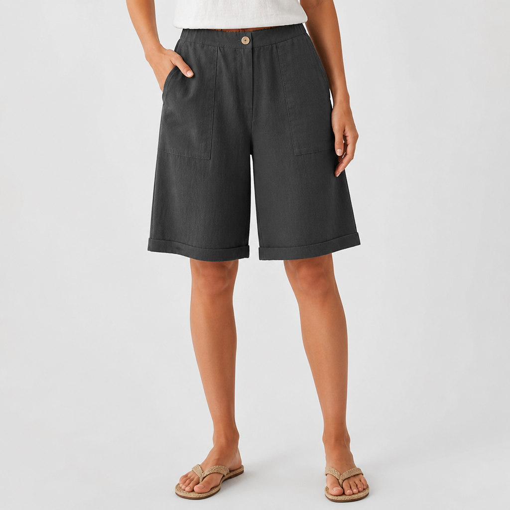 Lightweight Linen High-Waist Wide-Leg Pants